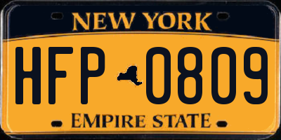 NY license plate HFP0809