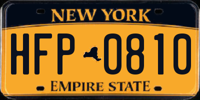NY license plate HFP0810