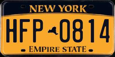 NY license plate HFP0814