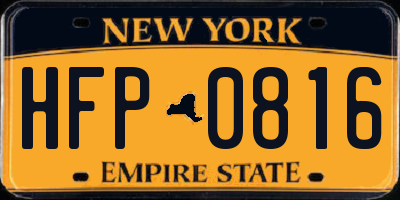 NY license plate HFP0816