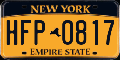 NY license plate HFP0817