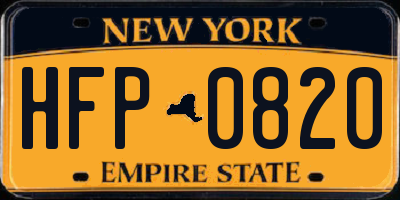 NY license plate HFP0820