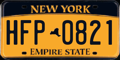 NY license plate HFP0821