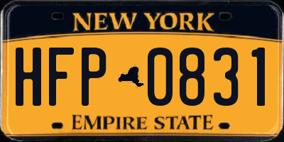 NY license plate HFP0831