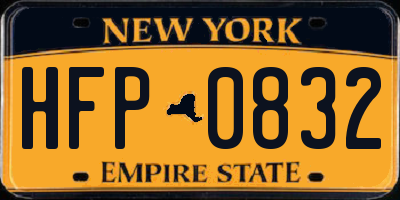 NY license plate HFP0832