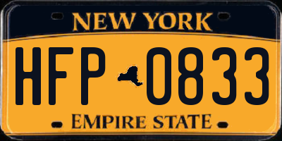 NY license plate HFP0833