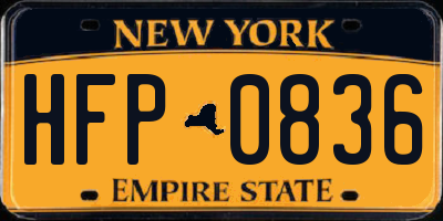 NY license plate HFP0836