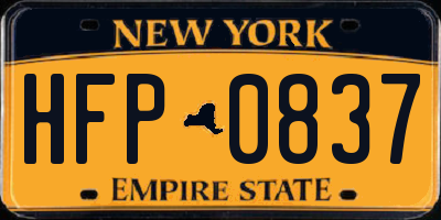 NY license plate HFP0837