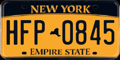 NY license plate HFP0845