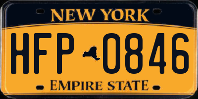 NY license plate HFP0846