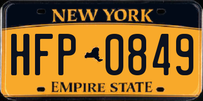 NY license plate HFP0849