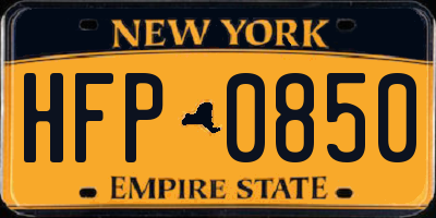 NY license plate HFP0850