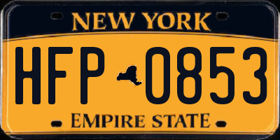 NY license plate HFP0853