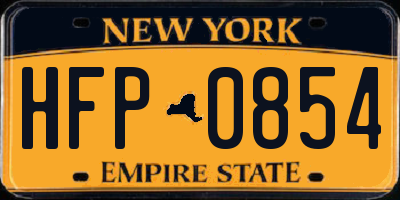 NY license plate HFP0854