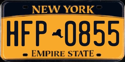 NY license plate HFP0855