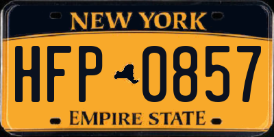 NY license plate HFP0857