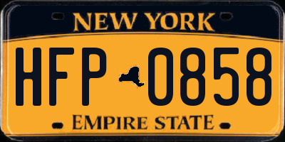 NY license plate HFP0858