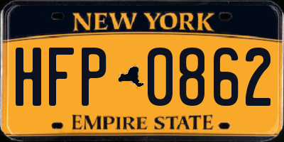 NY license plate HFP0862