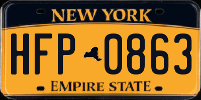 NY license plate HFP0863