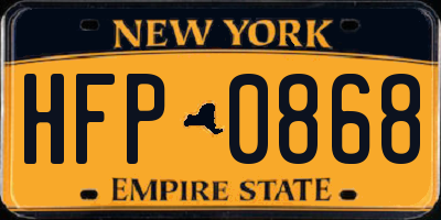 NY license plate HFP0868