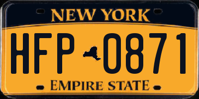 NY license plate HFP0871