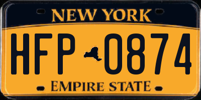 NY license plate HFP0874