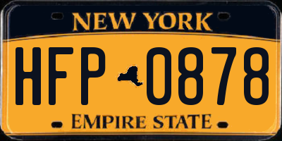 NY license plate HFP0878