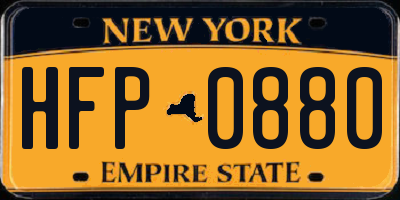 NY license plate HFP0880