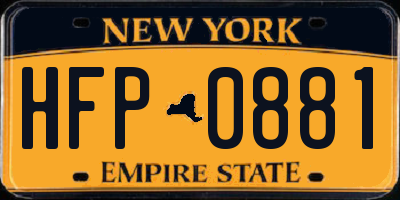 NY license plate HFP0881