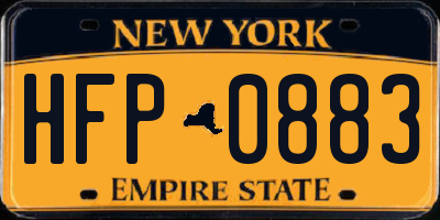 NY license plate HFP0883