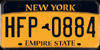 NY license plate HFP0884