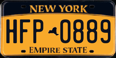 NY license plate HFP0889