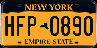 NY license plate HFP0890