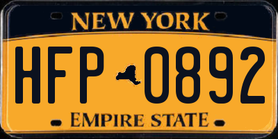 NY license plate HFP0892