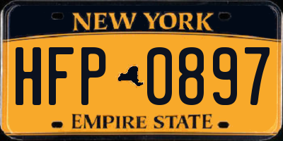NY license plate HFP0897