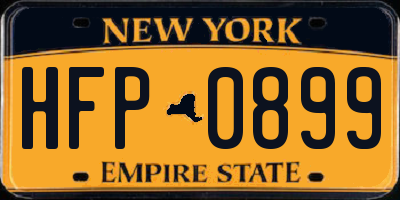 NY license plate HFP0899