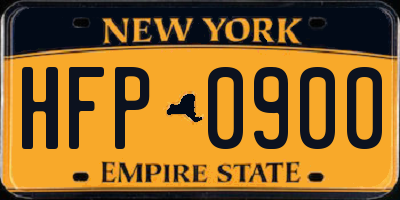 NY license plate HFP0900