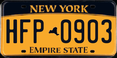 NY license plate HFP0903