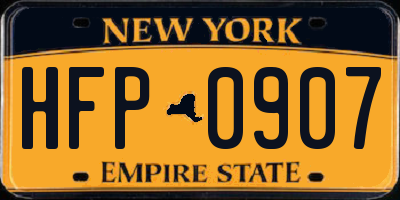 NY license plate HFP0907