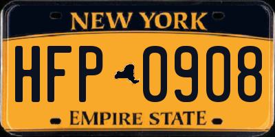 NY license plate HFP0908