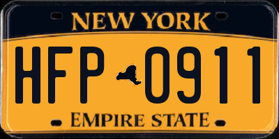 NY license plate HFP0911