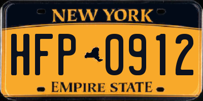 NY license plate HFP0912