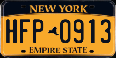 NY license plate HFP0913