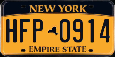 NY license plate HFP0914