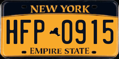 NY license plate HFP0915