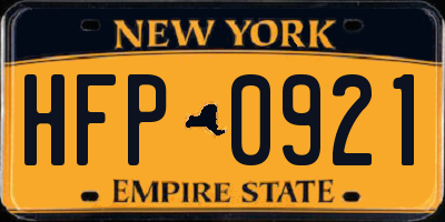 NY license plate HFP0921