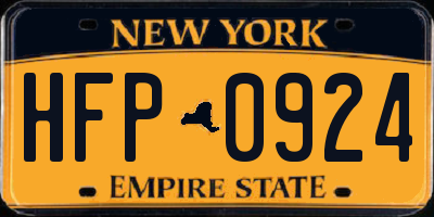 NY license plate HFP0924