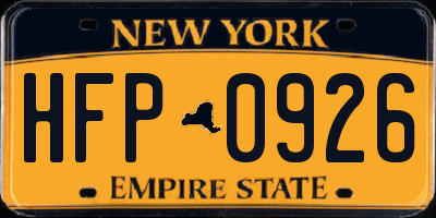 NY license plate HFP0926