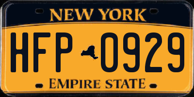 NY license plate HFP0929