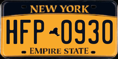 NY license plate HFP0930